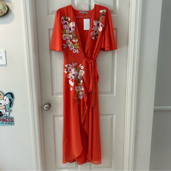 Hope & Ivy Premium Wrap Front Embroidered Maxi Dress - Picture 10 of 13